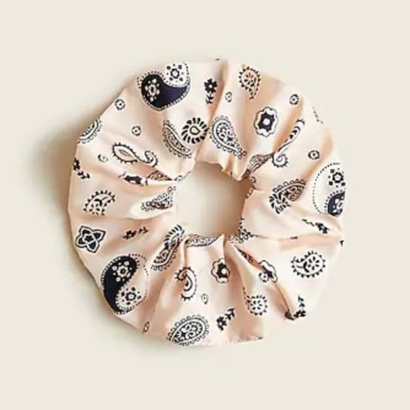 J. Crew Oversized Silk Scrunchie in Paisley Pink - Picture 1 of 5
